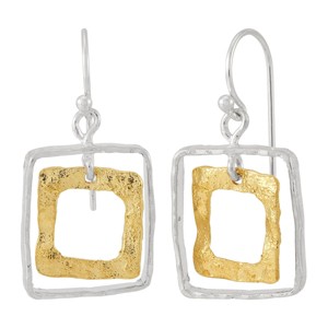 Silpada 'Sun Flecked' Sterling Silver and Brass Drop Earrings - 1 of 4