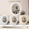 ELECWISH 31.5" Wood Vanity Desk Set with LED Mirror & Stool - 3-Way Lighting, 2 Drawers, Soft-Padded Seat - 3 of 4