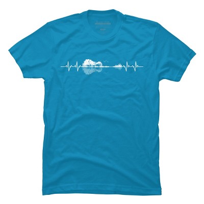 Men's Design By Humans Nature Guitar Heart Beat By Maryedenoa T-Shirt