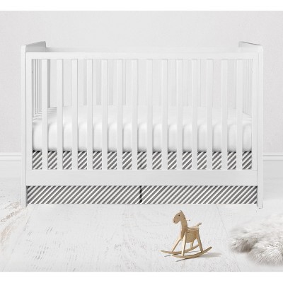 Bacati - White/Gray Warp Stripes Crib/Toddler Bed Skirt