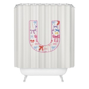 Deny Designs April Lane Art Fancy Bow Monogram Shower Curtain - 1 of 3