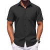 COOFANDY Mens Button Down Short Sleeve Shirt Casual Dress Shirt Untucked Summer Shirts with Pocket - 2 of 4