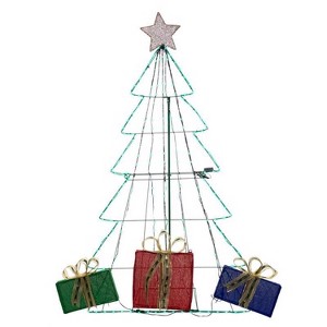 Celebrations LED Multi-Tree with Presents, 32 in. Yard Decor - 1 of 3