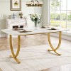 Tribesigns Rectangular Dining Table for 4, 63 Inches Modern Kitchen Table with Faux Marble Table Top and Metal Legs - 2 of 4