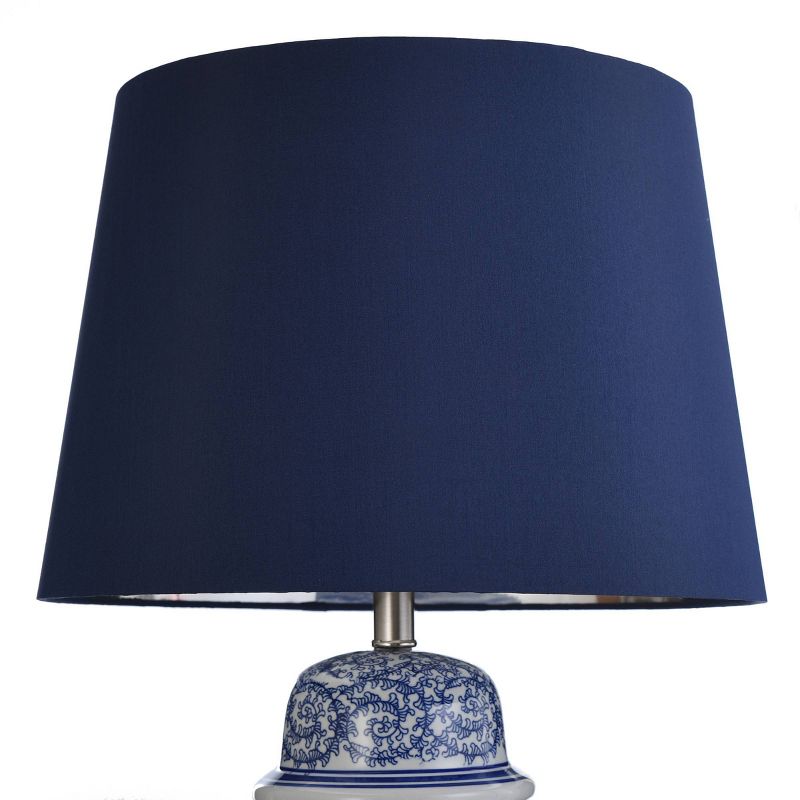 Blue Ivy Swirl Table Lamp with Blue Hardback Fabric Shade  - StyleCraft, 5 of 8