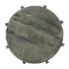 Wiers Modern Industrial Handcrafted Mango Wood Side Table Gray/Black - Christopher Knight Home: No Assembly, Round Design - 4 of 4