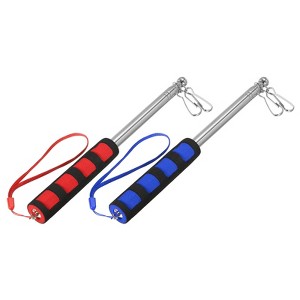 Unique Bargains Stainless Steel Non-slip Sponge Handle Portable Collapsible Flag Pole 9 Sections 2 Pc - 1 of 4