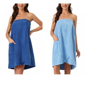 INSPIRE CHIC Women's 2 Pcs Bath Gym Towel Wrap with Shower Cap Spa Robe - 1 of 4