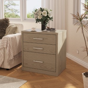 Famapy Nightstand with 3 Drawers,Bottom Hidden Compartment & Dual-Drawer Slides,As Side Table,Coffee Table for Bedroom,Living Room/Office - 1 of 4
