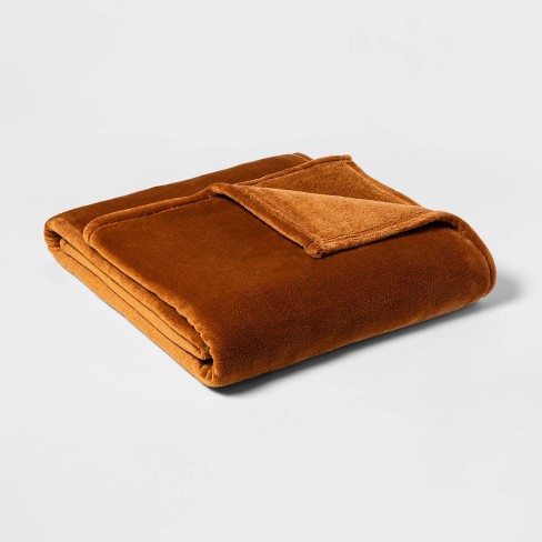 Twin Twin XL Microplush Bed Blanket Caramel Threshold