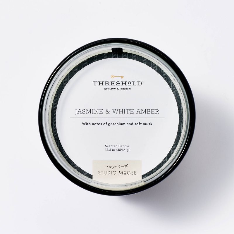12.5oz Colored Glass Candle White Amber &#38; Jasmine Pink - Threshold&#8482; designed with Studio McGee, 5 of 6