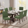 Set of 2 Upholstered Dining Chairs with Wood Legs, High Back Fabric Side Chairs for Kitchen, Dining Room, or Restaurant - Beige - 2 of 4