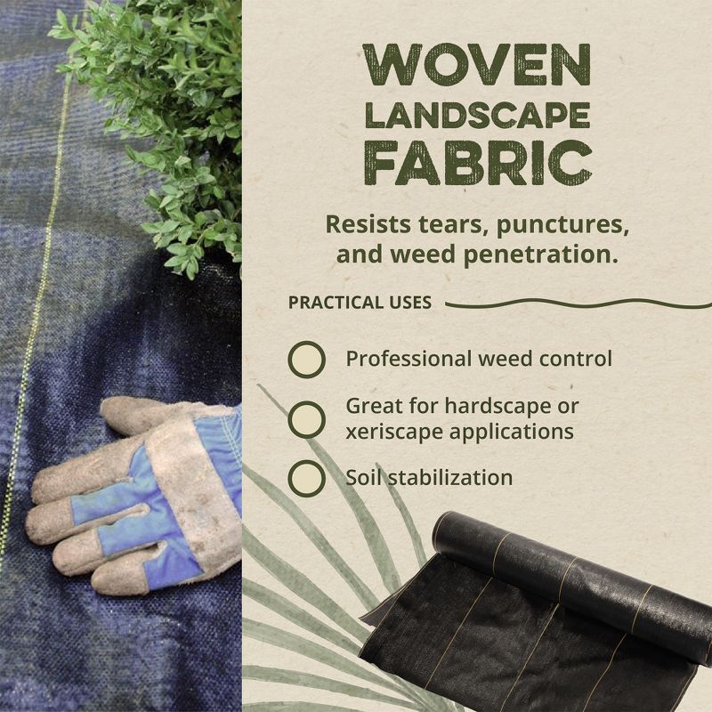DeWitt Sunbelt Woven Weed Barrier Landscape Fabric Ground Cover, 4 of 7