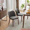 Living Room Dining Chair Set of 2, Modern PU Upholstered Kitchen Chair w/ Padded Seat, Mid Century Dining Chair w/ Wood Legs, Ideal - 4 of 4