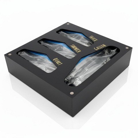 OnDisplay Luxe Acrylic Kitchen Drawer Zip Food Storage Bag Organizer (Black)