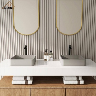 Taupe Clay 15.35'' Ceramic Square Above-Counter Bathroom Sink