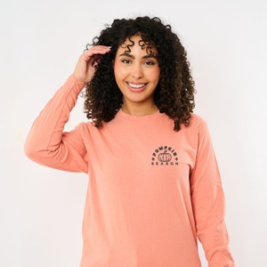 Simply Sage Market Embroidered Pumpkin Season Pumpkin Garment Dyed Long Sleeve - 1 of 4