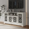 DOMETOUR 61.5 Inch Wood TV Stand, Rustic Media Console with Storage Shelves, Entertainment Center for Living Room - 2 of 4