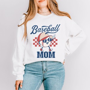 Simply Sage Market Women's Graphic Sweatshirt Baseball Mom Checkered - 1 of 4