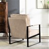 NicBex Microfiber Accent Chair with Durable Square Metal Frame Lounge Chair Modern Armchair Reading Chair Comfy Chair for Living Room, Light Camel - 3 of 4