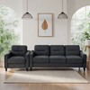 TiramisuBest 3-Piece Black Velvet Sectional Sofa Set with Chair, Loveseat & 3-Seater Couch, Plush & Modern Design - 4 of 4
