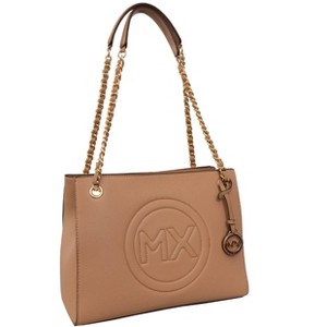 Max Studio Pebble Grain Double Handle Chain Tote - 1 of 4