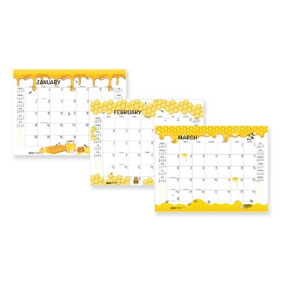 Recycled Honeycomb Desk Pad Calendar, Honeycomb Artwork, 22 x 17, White/Multicolor Sheets, 12-Month (Jan to Dec): 2026