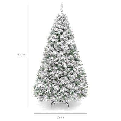 Winter Wonderland Pine Christmas Tree with Snow Flocking and Lights