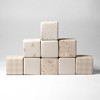 KIDKII 9 Piece Set Mini Builder Cubes Soft Foam Stackable Toddler Blocks, Beige - 2 of 4