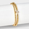 Tiny Tags 14K Gold Ion Plated with Mother of Pearl Inlay Cross Beaded Stretch Bracelet Set - Gold - 2 of 4