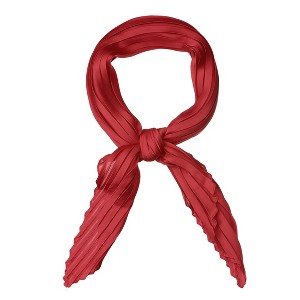 Allegra K Women's Solid Color Bandana Pleated Rhombus Head Scarf Wraps Scarves Neckerchief 1 Pc - 1 of 4