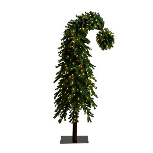 Nearly Natural 7-ft Holiday Green Santa’s Hat Christmas Tree with 500 LED Lights and 1275 Bendable Branches - 1 of 4