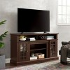 58" Traditional TV Stand for 65" TV, Media Console with Glass Doors & Adjustable Shelves for Living Room-3irtyhousy - 2 of 4