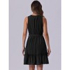 Allegra K Women's Ruffled Hem Waist Strap V Neck Sleeveless Bohemian Midi Dress - 4 of 4