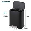 Stainless Steel Trash Can White, Small Trash Bin with Lid, Inner Bucket and Step Pedal, Quiet Soft Close and Stays Open, Garbage Can - 2 of 4