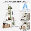 4-Tier Ladder Bookshelf, Multifunctional A-Shaped Bookcase, Storage Organizer, Industrial Metal Frame for Living Room, Home Office - 4 of 4