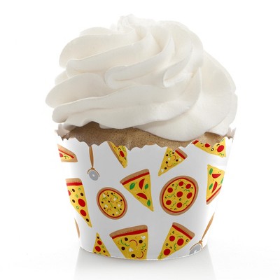 Big Dot of Happiness Pizza Party Time - Baby Shower or Birthday Party Decorations - Party Cupcake Wrappers - Set of 12