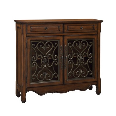 Hollin 2 Drawer 2 Door Cupboard Brown - Treasure Trove Accents