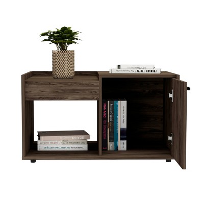 Syemin End Tables Coffee Table, Side Table, Night Stand, Bedside Table with Open Storage, Coffee Tables for Living Room, Black, 11.8"*23.6"*19.7"