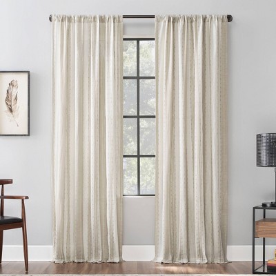 Alder Striped Cotton Linen Curtain Panels