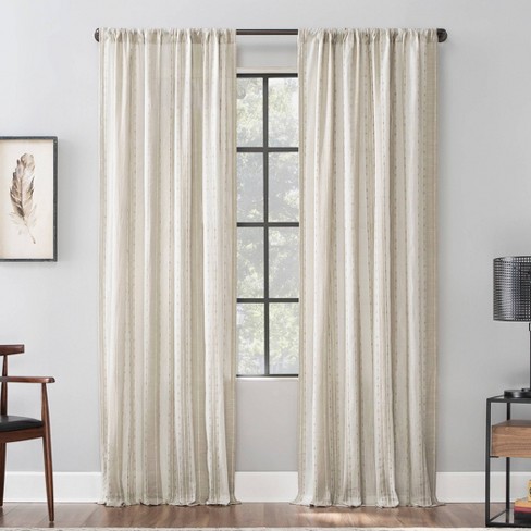 White & Ecru 100% Sheer Linen Fabric By The Yard, Curtain, Drapery, Ta –  Classic & Modern Home