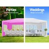 ORRD 10x20' Pink Wedding Party Canopy Tent with 6 Removable Sidewalls – Spacious Outdoor Gazebo for Events, Durable & Easy Setup - 3 of 4
