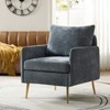 Giovann Wooden Upholstered Accent Chair Comfy Armchair Living Room and Bedroom Armchair with Metal Legs | Karat Home - 4 of 4