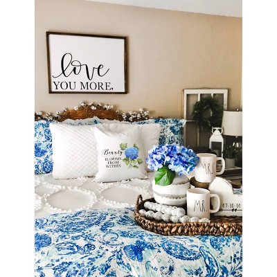 Brooke Twin Blue Cotton Reversible Comforter Set