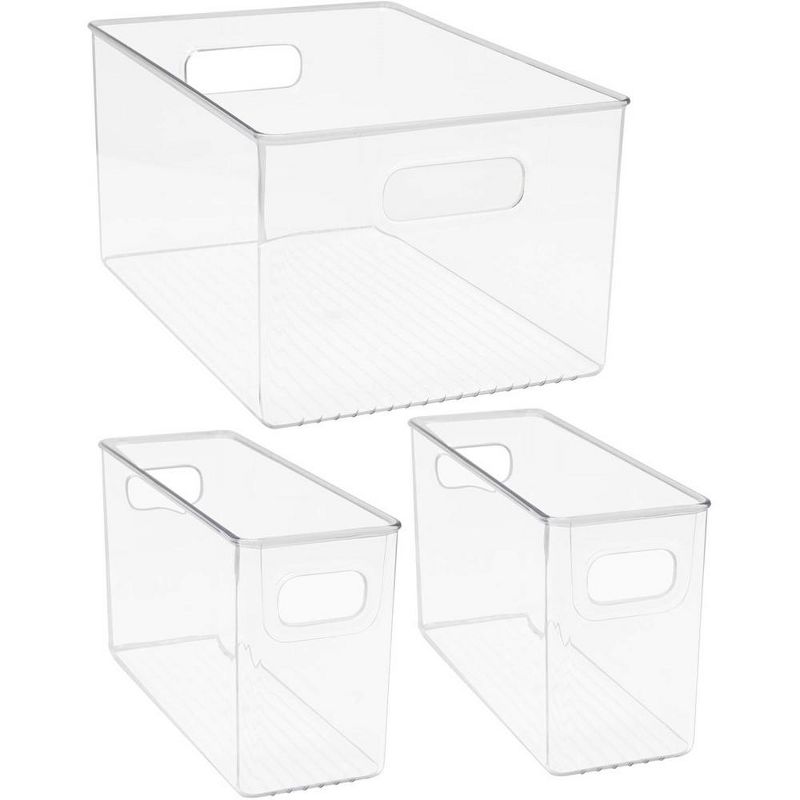 Sorbus 3 Piece Variation Pack Clear Plastic Storage Bins - Great for Organizing the Kitchen, Pantry, Fridge and more, 1 of 10