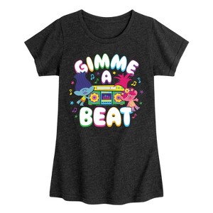 Girls' - Trolls - Gimme A Beat Branch and Poppy Fitted Short Sleeve Graphic T-Shirt - 1 of 4