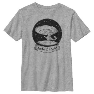 Boy's Star Trek: The Next Generation USS Enterprise Captain Picard Make It Snow T-Shirt - 1 of 4