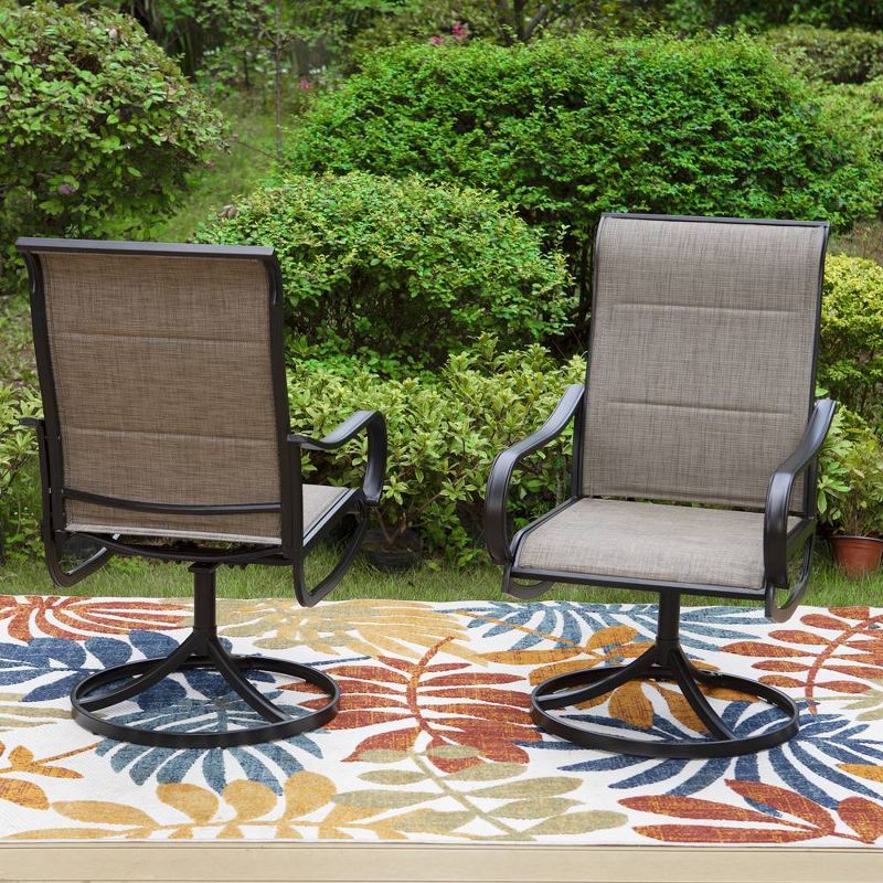 2pk Steel 360 Swivel Patio Padded Arm Chairs - Captiva Designs, 3 of 10