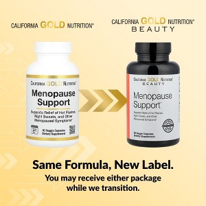 California Gold Nutrition Beauty, Menopause Support with Angelica gigas, Cynanchum wilfordii, Phlomis umbrosa and L-Leucine, 90 Veggie Capsules - 1 of 4