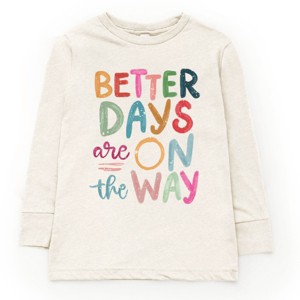 The Juniper Shop Better Days Are On The Way Youth Long Sleeve Tee - XS - Natural - 1 of 4